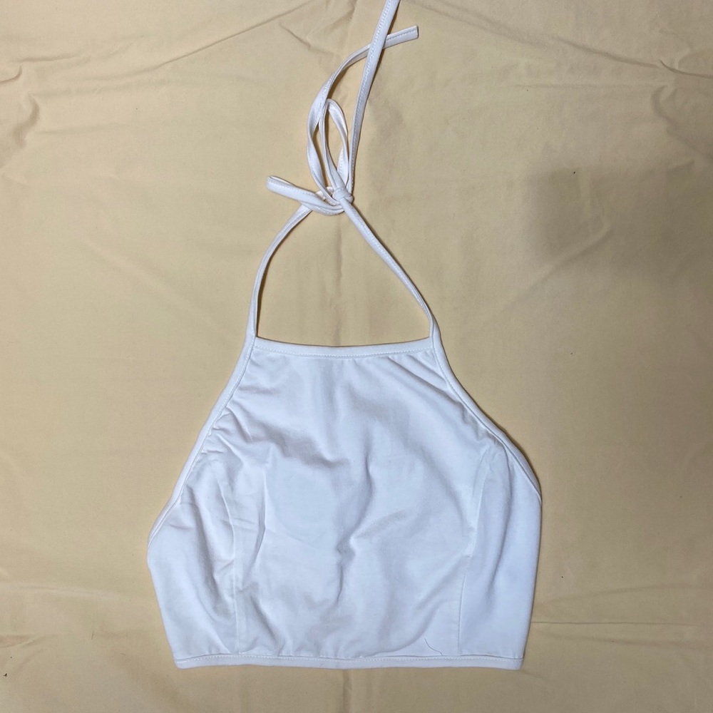 Tobi open back crop halter top